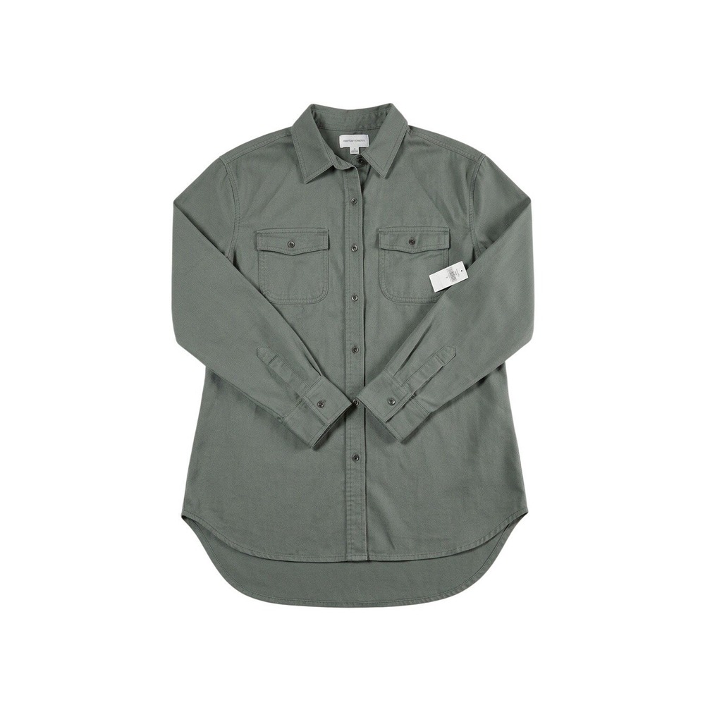 New NWT Target Universal Thread Green Boyfriend Shirt Womens S Utility Cotton
